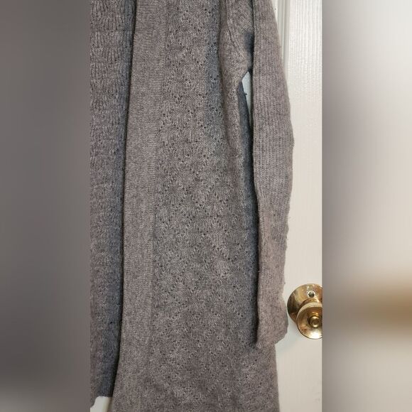 Max Studio M Gray 100% CASHMERE Lngslv Knitted Women's Open Cardigan Sweater - Picture 2 of 5